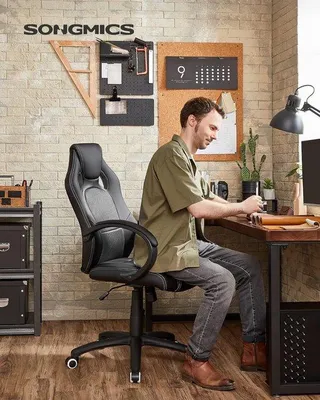 Produktbild von Famanu Gamingstuhl Ergonomisch PolyurethanOberfläche - Schwarz-Grau