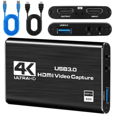 Immagine prodotto di Scheda di acquisizione video e audio USB 3.0, scheda di acquisizione HDMI 4K con uscita loop-out