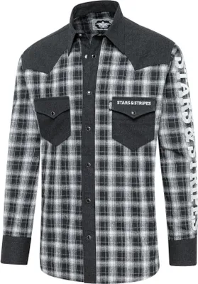 Produktbild von Stars & Stripes Herren Westernhemd »BLACK STARS«