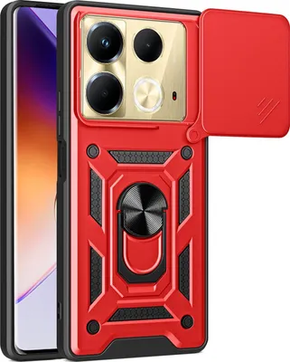Produktbild von Hülle für Infinix Note 40 4G Magnetische Ring Ständer Halter Dia Kameraschutz TPU Bumper Silikon Schutzhülle Rot