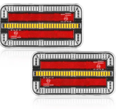 Immagine prodotto di 2 luci posteriori a LED per rimorchio, 12/24V, 4 funzioni, fanali posteriori per rimorchio