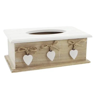 Immagine prodotto di FRANK FLECHTWAREN Scatola per fazzoletti di carta "Cuore bianco