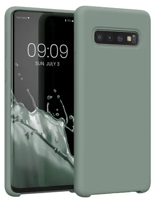Produktbild von kwmobile Handyhülle für Samsung Galaxy S10 Hülle - Case Silikon - Kabelloses Laden - Schutzhülle Cover in Rainwashed Grün