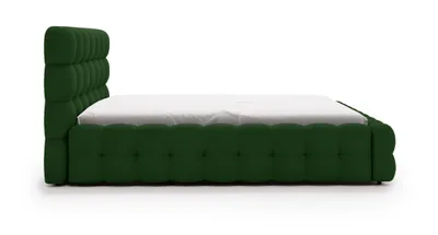 Obrázek produktu pro Manželská postel 140x200 Parlas Bis s úložným prostorem – elegantní design, pěnová výplň – zelený samet