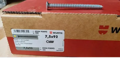 Produktbild von Art. 023493092 Würth AMO III Schrauben 7,5x92 Halbrundkopf AW 30 Fenstermontage, 100 Stück