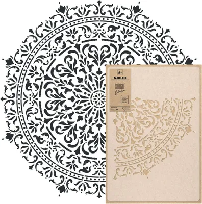Produktbild von Mandala Große Malschablonen Durchmesser 107 cm, Glamour Mandala Schablone, Wiederverwendbare Kunststoff Wandschablone DIY