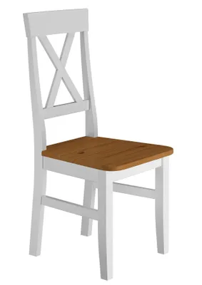 Produktbild von Küchenstuhl Massivholzstuhl Farbton Eiche und weiß Esszimmerstuhl Massivholz V-90.71-24W