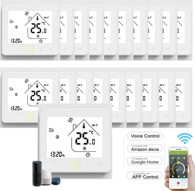 Produktbild von 20X WiFi Intelligent Raumthermostat Thermostat wifi fußbodenheizung APP Control Voice Wandheizung, Warmwasserbereitung,Kompatibel mit Alexa/Google für zu Hause - weiß Innenthermometer