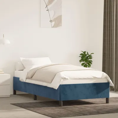 Image de Maison Exclusive - Sommier sans matelas bleu foncé 90x200 cm velours