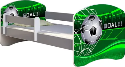 Immagine prodotto di Letto ACMA per ragazzi letto junior completo di materasso a doghe e protezione anticaduta Grigio 14 Goal  140x70