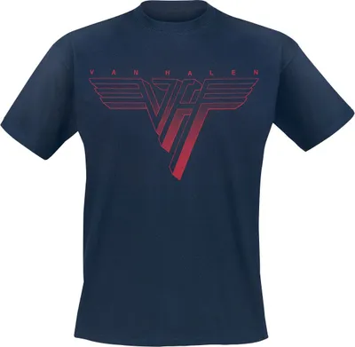 Produktbild von Van Halen T-Shirt Herren Classic Red Logo navy Band-Merch, Bands 100% Baumwolle L