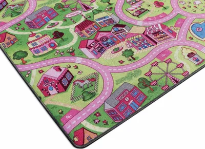 Produktbild von Primaflor Spielteppich SWEET CITY - 140x200cm - Kinderteppich mit Straßen - Straßenteppich für Mädchen