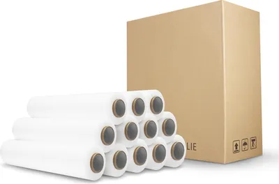 Produktbild von 12 Rollen a 150 M Weiß Stretchfolie Versandfolie Verpackungsfolie Wickelfolie