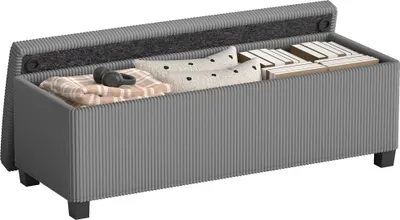 Produktbild von HOMCOM Sitzbank mit Stauraum Polsterbank 112 x 42 x 40 cm mit abnehmbarem Deckel