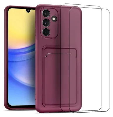 Immagine prodotto di set di cover protettive 2in1 per il Samsung Galaxy A72 composto da 2x protezione dello schermo in vetro 9H e 1x custodia in silicone - cover in viola