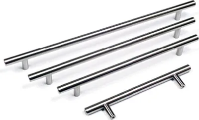 Produktbild von GTV - Möbelschienengriff, Verchromter Möbelschienengriff, Aus Stahl, Verchromter Möbelschienengriff, Lochabstand: 160 mm, Gesamtlänge: 220 mm