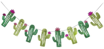 Produktbild von Mexikanische Wimpelkette mit Kaktus-Motiv für Fiesta, Geburtstag, Party
