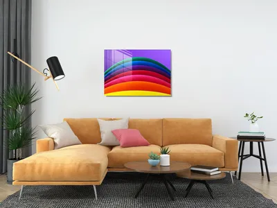 Produktbild von Wallity, UV-527 - 50 x 70, Dekorative Malerei aus gehärtetem Glas, Mehrfarbig, 100 % gehärtetes Glas, 50 x 70 cm