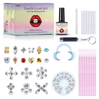 Zahnschmuck-Set, 120 Kristalle, DIY, Stil B