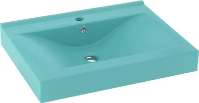 Produktbild von vidaXL Luxus-Waschbecken mit Hahnloch Matt-Hellgrün 60x46 cm Keramik