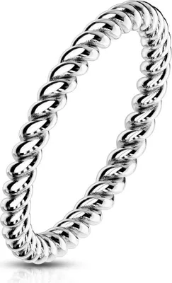 Produktbild von Damen Ring Edelstahl Geflochten Herren Stapelring Bandring Autiga® silber 57 - Ø 18,14 mm