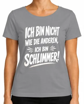 Imagen del producto de Camiseta para mujer "Statement Sarkasmus Rebell", color gris, talla M