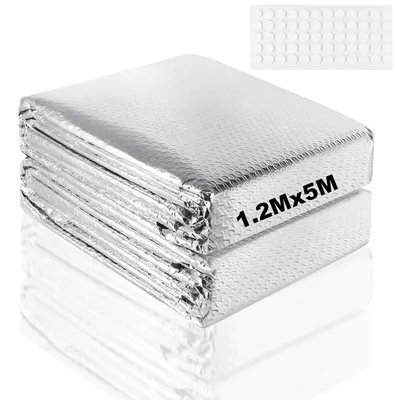 Produktbild von Heizkörperfolie Reflexionsfolie Isolierfolie - 5 m x 120 cm - 3 mm - Doppelschicht Aluminium - Luftpolsterfolie