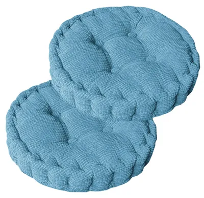 Sitzkissen-Set 2er-Pack, rund, 40x40 cm, Baumwolle, blau