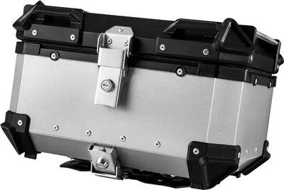 Zdjęcie produktu dla Tylny bagażnik motocyklowy 65L - Aluminiowa walizka bagażowa, wodoodporna, amortyzująca wstrząsy, z 2 kluczami i naklejką odblaskową