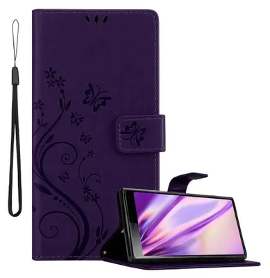 Produktbild von Cadorabo Hülle für Sony Xperia 10 / Xperia XA3 Schutz Hülle in Lila Schutzhülle Handy Hülle Etui Case Blumen Flower