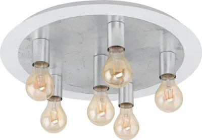 Produktbild von EGLO LED Deckenlampe Passano, 6 flammige Deckenleuchte Vintage, Retro, Wohnzimmerlampe, Schlafzimmerlampe, Flurlampe Decke mit E27, Ø 55 cm