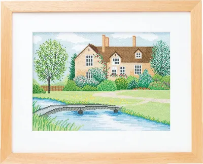 Imagen del producto de Kit de bordado para punto de cruz, diseño "Cotswolds en verano", 23,4 x 32,5 cm