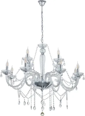 Produktbild von EGLO Pendelleuchte Basilano 1, 12 flammiger Kronleuchter Vintage, Shabby Chic, Hängelampe, Esstischlampe, Wohnzimmerlampe hängend mit E14