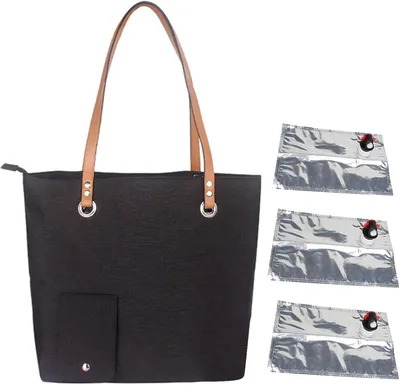 Productafbeelding van Wijndraagtas - Wijnfles tas - Picknicks en uitjes - Met binnendispenser - 33x32 cm - Zwart