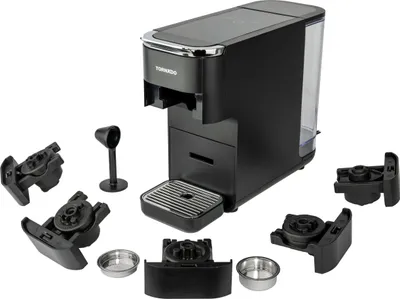 Produktbild von Tornado 5 in 1 Kaffeemaschine, Schwarz/Edelstahl, 20 bar, <45s Vorheizzeit, 70-86°C, Multikapselkompatibel