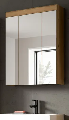 Produktbild von Bad Spiegelschrank "Shawn" in Artisan Eiche, Badschrank 3-türig 60 x 79 cm
