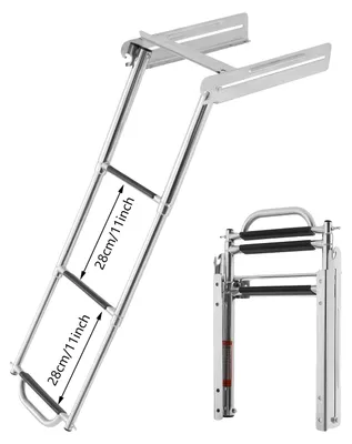 Image de Escalier télescopique, en acier inoxydable durable, couleur argent