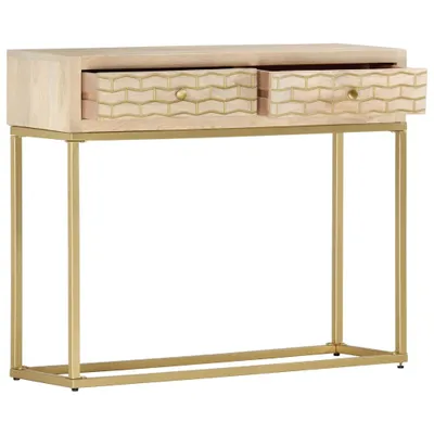 Immagine prodotto di vidaXL Tavolo consolle Golden 90 × 30 × 75 cm in legno massiccio di mango