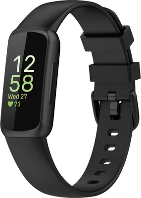 Produktbild von Silikon-Smartwatch-Armband – Passend für Fitbit Inspire 3 – Schwarz – Strap-it Uhrenarmband / Armband / Armband – Größe: L