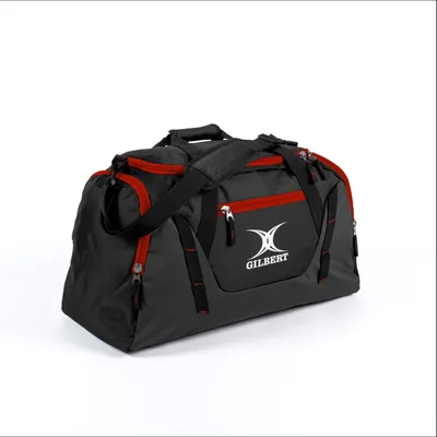 Obrázek produktu pro Sportovní taška Gilbert Sporttas Club V4, černá a červená, rozměry 62x30x35 cm, prostorná cestovní taška