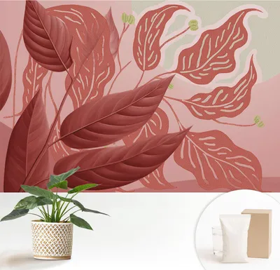 Produktbild von Fototapete selbstklebend - 152x104 cm - Tapete - Wandtapete - Wandbilder - Klebefolie - Dekofolie - Tapete Folie - Wand - Dekoration - Wohnzimmer - -Blätter