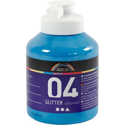 Produktbild von A-Color Acrylfarbe, Blau, Blau mit Glitzer-Effekt, 500ml