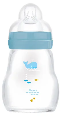 Immagine prodotto di MAM Feel Good Glass Bottle "Wal" 170 ml 0+ 6 Stück Verkaufseinheit 617362 4042894718056