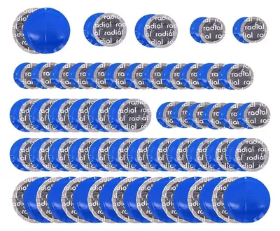 Obrázok produktu pre Sada na opravu pneumatík – záplaty, 100 kusov, prírodná guma, rozmery 32 mm/42 mm/58 mm, vhodné pre autá a bicykle