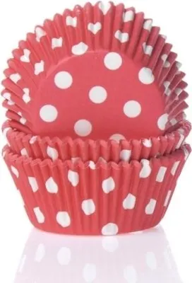 Obrázek produktu pro Košíčky na muffiny 50ks červené s puntíky