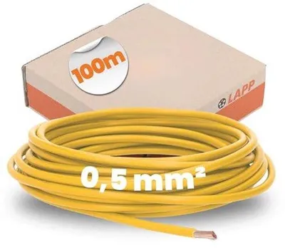 Productafbeelding van Kabeldraad H05V-K 1 x 0,50 mm² Geel - 100 m