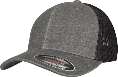 Produktbild von FLEXFIT 6511M | Retro Trucker Melange Cap - Farbe: Khaki/Black Mesh - Größe: S/M