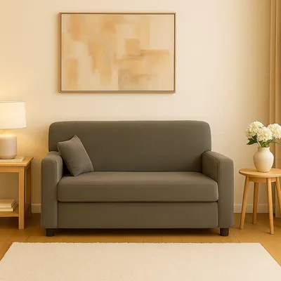 Produktbild von 2-Sitzer festes SofaDpasteu, Stoffsofa, Platzsparendes lineares Sofa, Sofa für kleine Wohnungen, 125x73h85 cm, Grau
