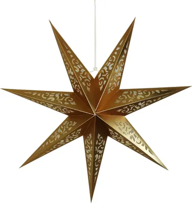 Zdjęcie produktu dla Gwiazda świetlna wisząca lampa witraż 75 cm złota