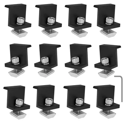 Solar-Endklemmen 30 mm, 12 Stück, schwarz, Aluminium